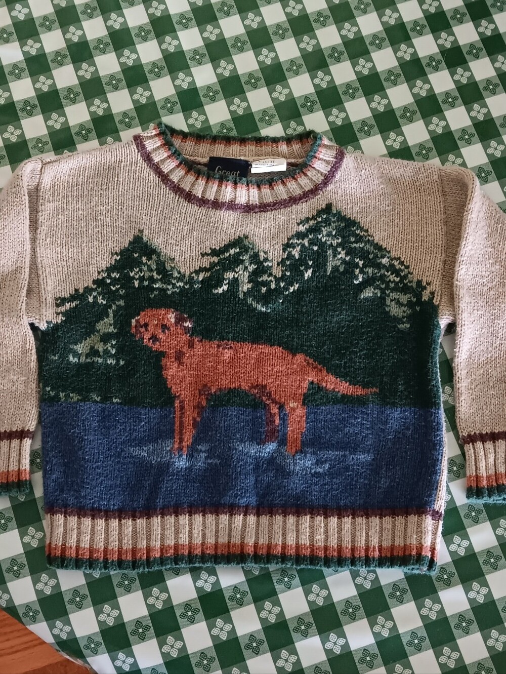 Vintage Dog Cotton Raime Knit Sweater